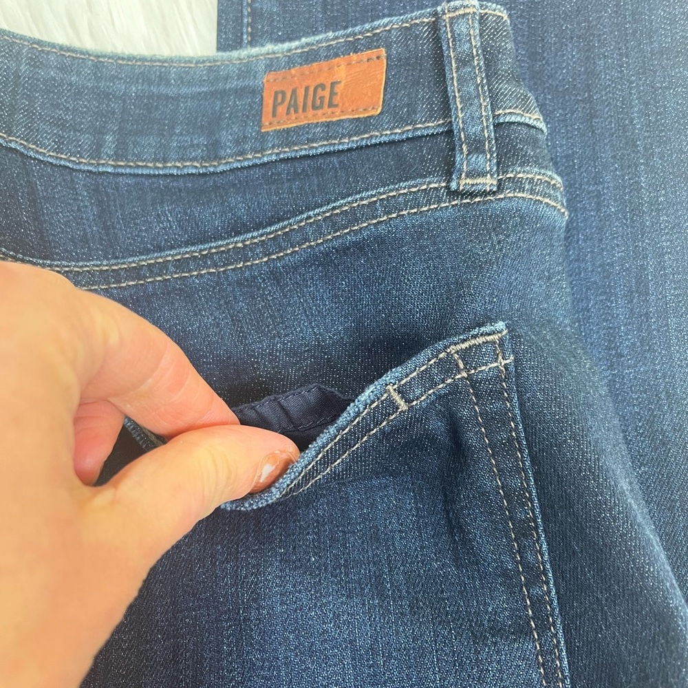 PAIGE mid-rise dark blue skinny whiskered jeans size 27 - Picture 6 of 11